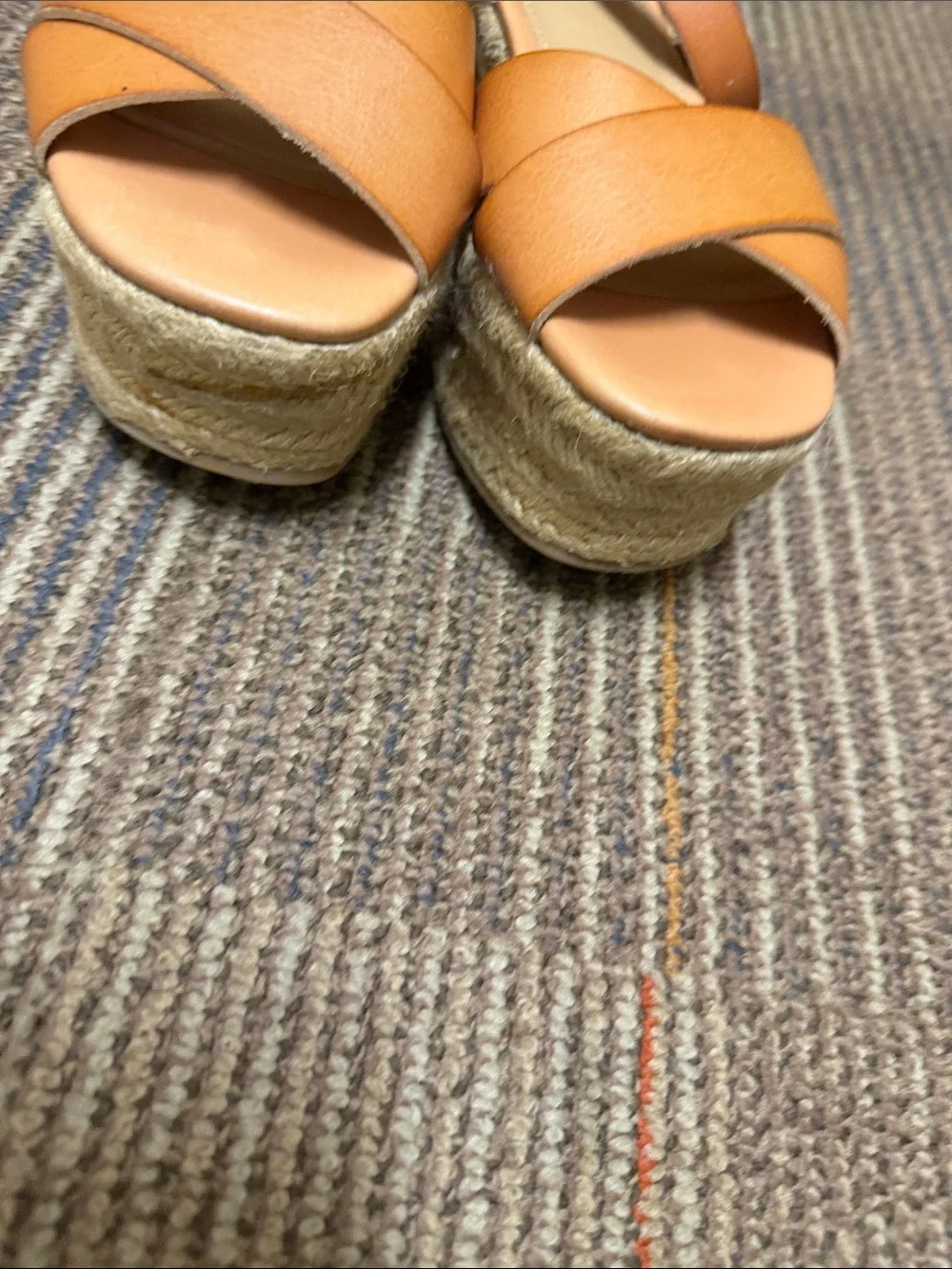 🤎 Express Tan Espadrille Platform Sandals 6.5 Flatforms 🤎